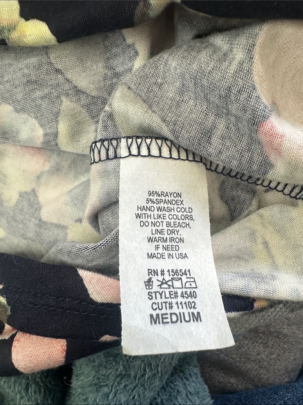 First Looks Black Floral Raglan Long Sleeve Tee with White Striped Sleeves - Picture 4 of 4